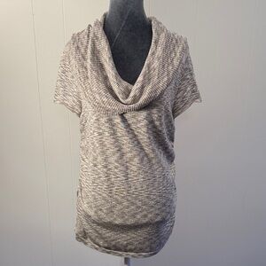 Apt. 9 Women's Cowl Neck Sweater - Cream and Gray